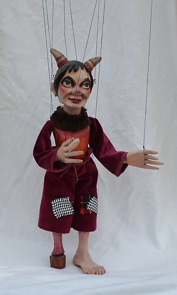 The Smallest Jester Marionette in The World - Jester Precisely Hand-Carved from A Linden Wood