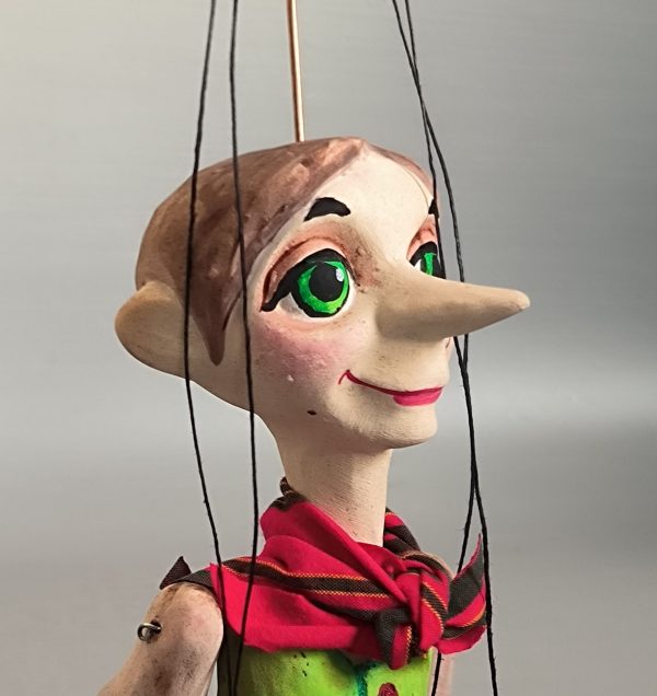 Little Pinocchio ceramic puppet for sale