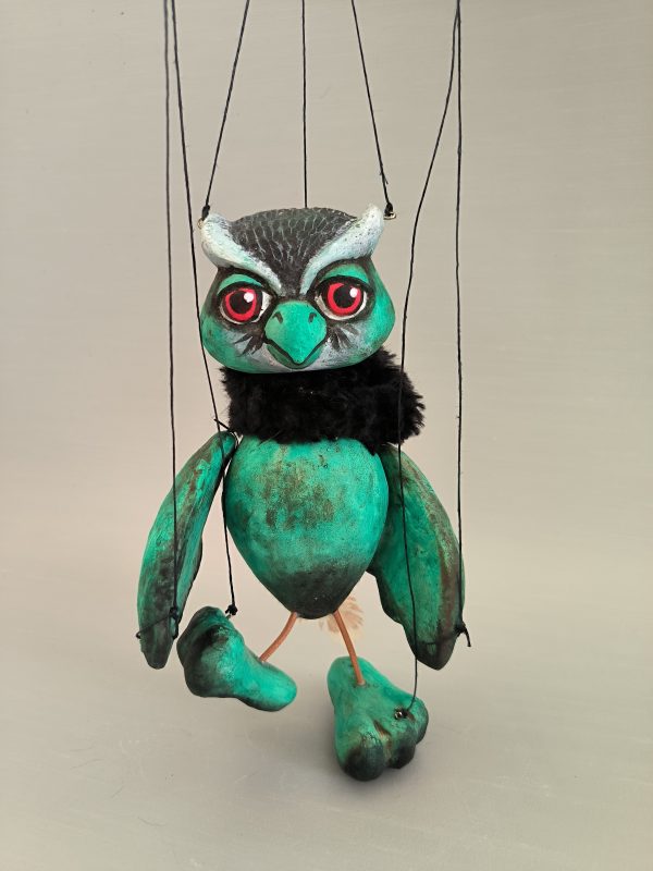 Green owl puppet