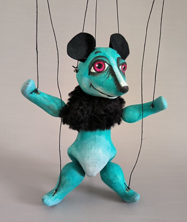 Little Turquoise Mouse puppet buy - Axamarionettes