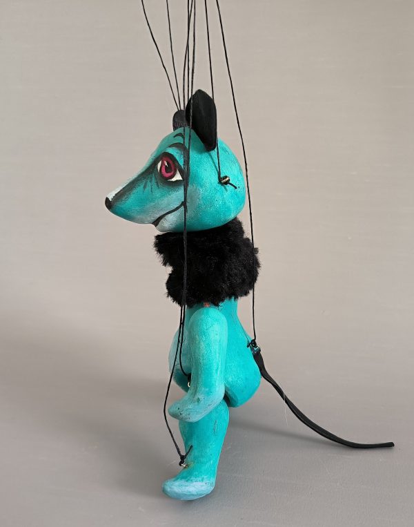 Little Turquoise Mouse puppet buy - Axamarionettes