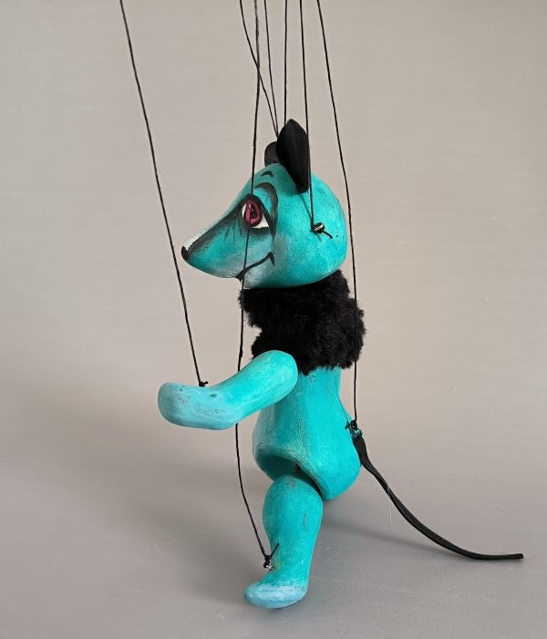 Little Turquoise Mouse puppet buy - Axamarionettes