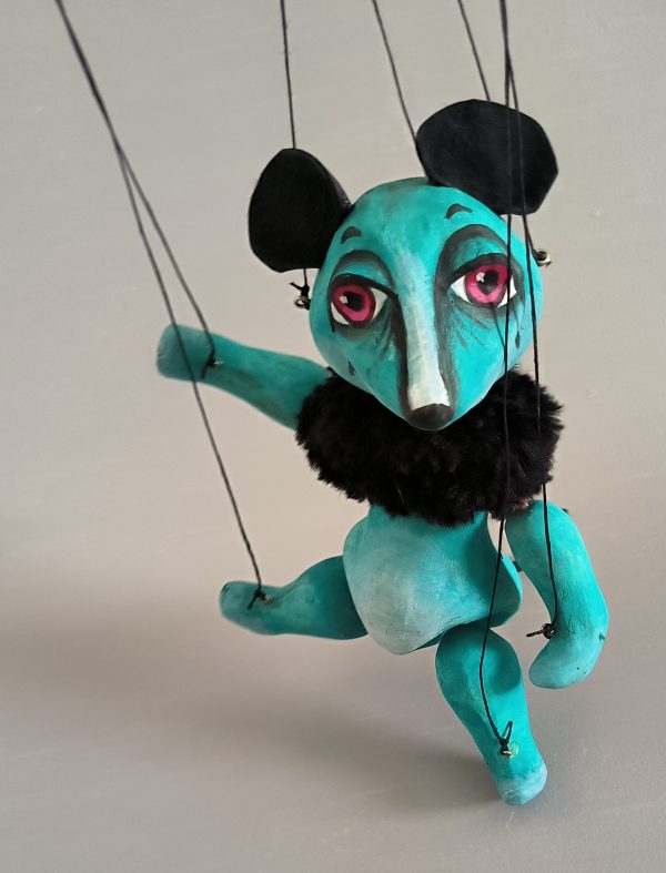 Little Turquoise Mouse puppet buy - Axamarionettes