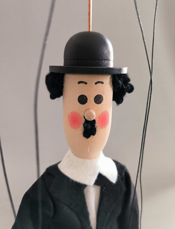 Chaplin small wooden Czech puppet