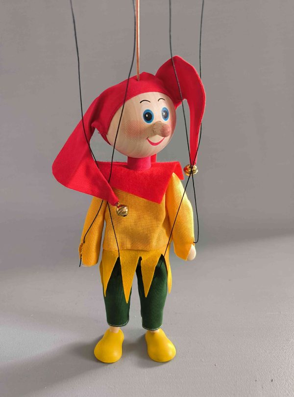 Jester small wooden Czech puppet