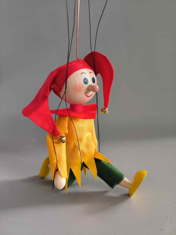 Jester small wooden Czech puppet