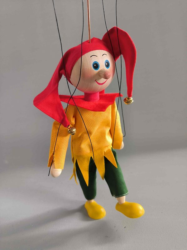 Jester small wooden Czech puppet