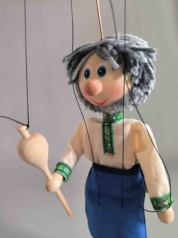 Winemaker small wooden Czech puppet