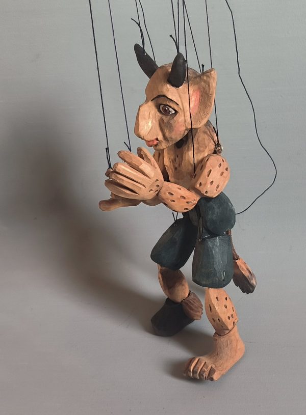 Little Wooden Devil marionette for sale