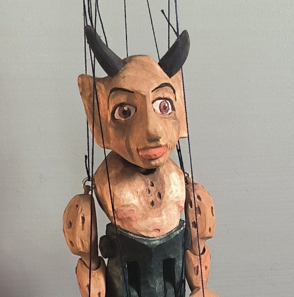 Little Wooden Devil marionette for sale