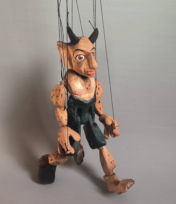 Little Wooden Devil marionette for sale