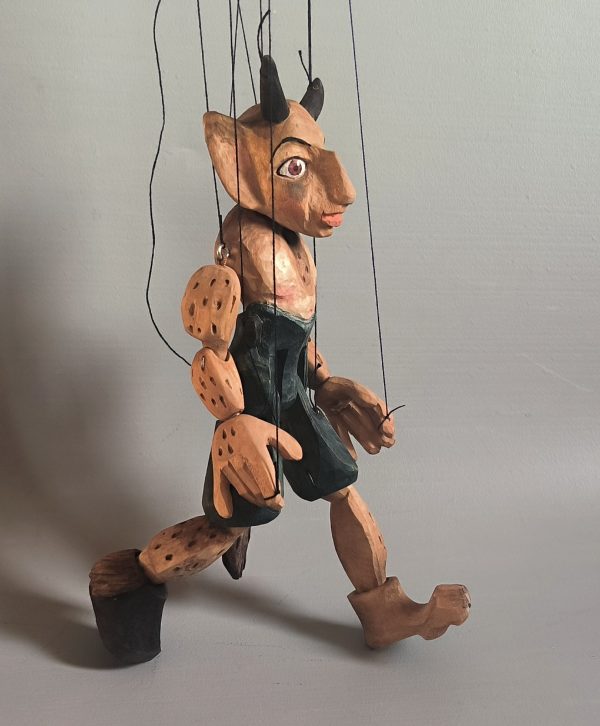 Little Wooden Devil marionette for sale