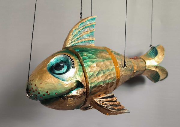 Golden Fish marionette - hand-carved original